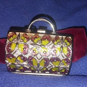 Judith Leiber for Neiman Marcus trinket pill box purse enamel